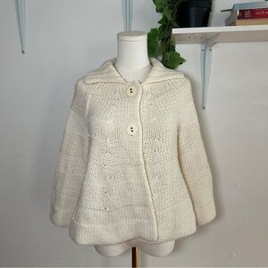 Vintage twee coquette knitted quarter sleeve shawl poncho styled sweater